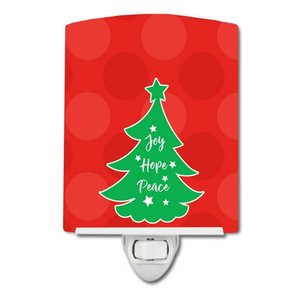 Christmas Tree Red Green Ceramic Night Light
