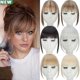 thumbnail image 1 of Clip In Hair Bangs Extensions French Hair Bangs Neat Hair Bang Hair Pieces, 1 of 5