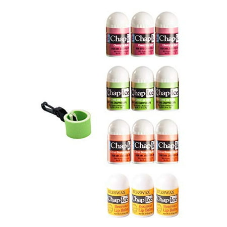 Chap Ice Mini Lip Balm Assorted Flavors12 Count with1 Mini Neoprene Sleeve Lip
