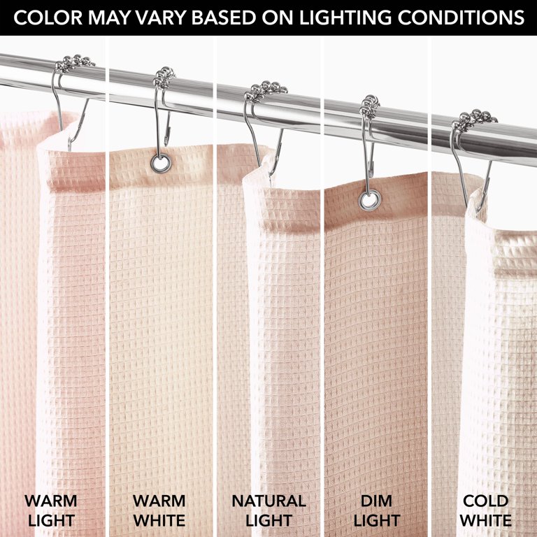 mDesign Cotton Waffle Knit Shower Curtain for Bathroom, 72 x 84