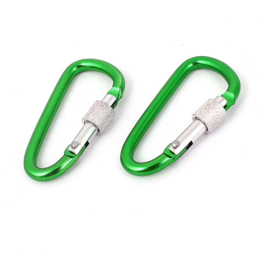 Camping Hiking Screw Locking D Shape Carabiner Hook Keychain Clip Green ...