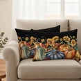 thumbnail image 2 of Yellow Sunflower Pumpkins Outdoor Waterproof Pillow Covers, Black Watercolor Botanical Decorative Rectangle Throw Pillowcase Sofa Cushion Sham for Patio/Couch/Chair, 20"x12" 2 Pack, 2 of 8