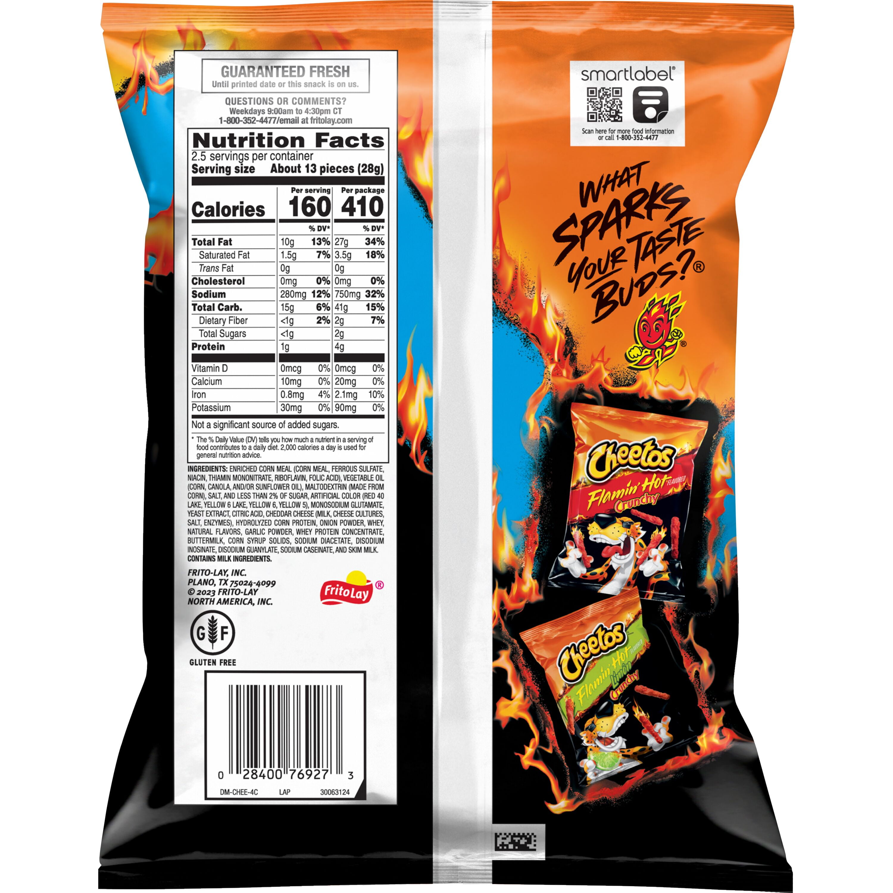 Cheetos Puffs Cheese Flavored Snacks Flamin' Hot Flavored, 2.5 oz Bag