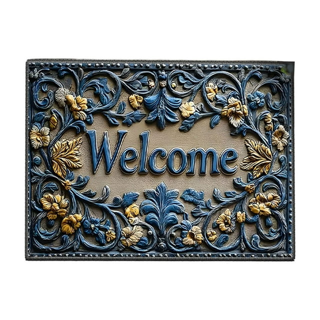 Tapis de Porte Extérieur, Tapis d'Entrée à Vision Simulée pour Plancher de Salle de Bain Antidérapant Anti-Fatigue