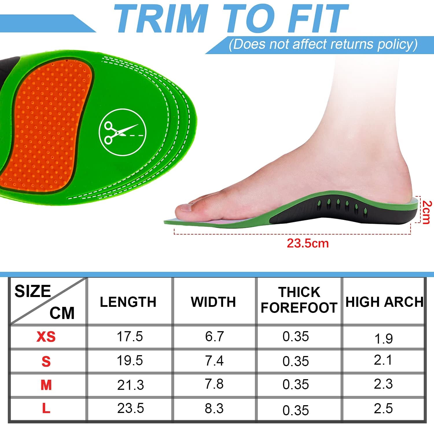 Kids Insoles Orthotic Arch Support 