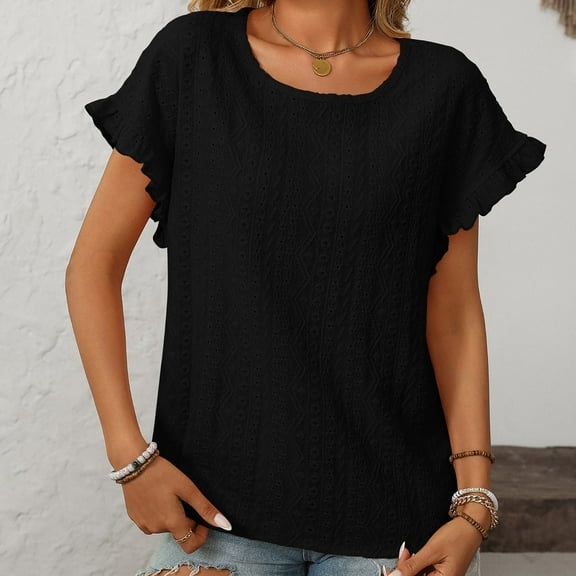 Womens Casual Shirts Short Sleeve V Neck Work Blouse Business Casual Tops