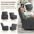 thumbnail image 6 of 360° Swivel Rocker Recliner , Glider Rocker Recliner, Rocking Chairs for Nursery, Linen Fabric Chair with High Back, Deep Seat, for Living Room, Bedroom, DarkGrey, 6 of 7