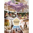 thumbnail image 5 of Purple Orange Boho Table Cloth, Ethnic Geometric Middle Century Art Waterproof Tablecloth for Square Tables, Reusable Washable Fabric Table Cover for Restaurant Kitchen Dining Tables 60"x60", 5 of 6