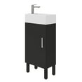 thumbnail image 3 of Uforic 16" Bathroom Vanity with Top Sink, Modern Free Standing Small Bathroom Storage Cabinet with Soft Close Door, Black, 3 of 9