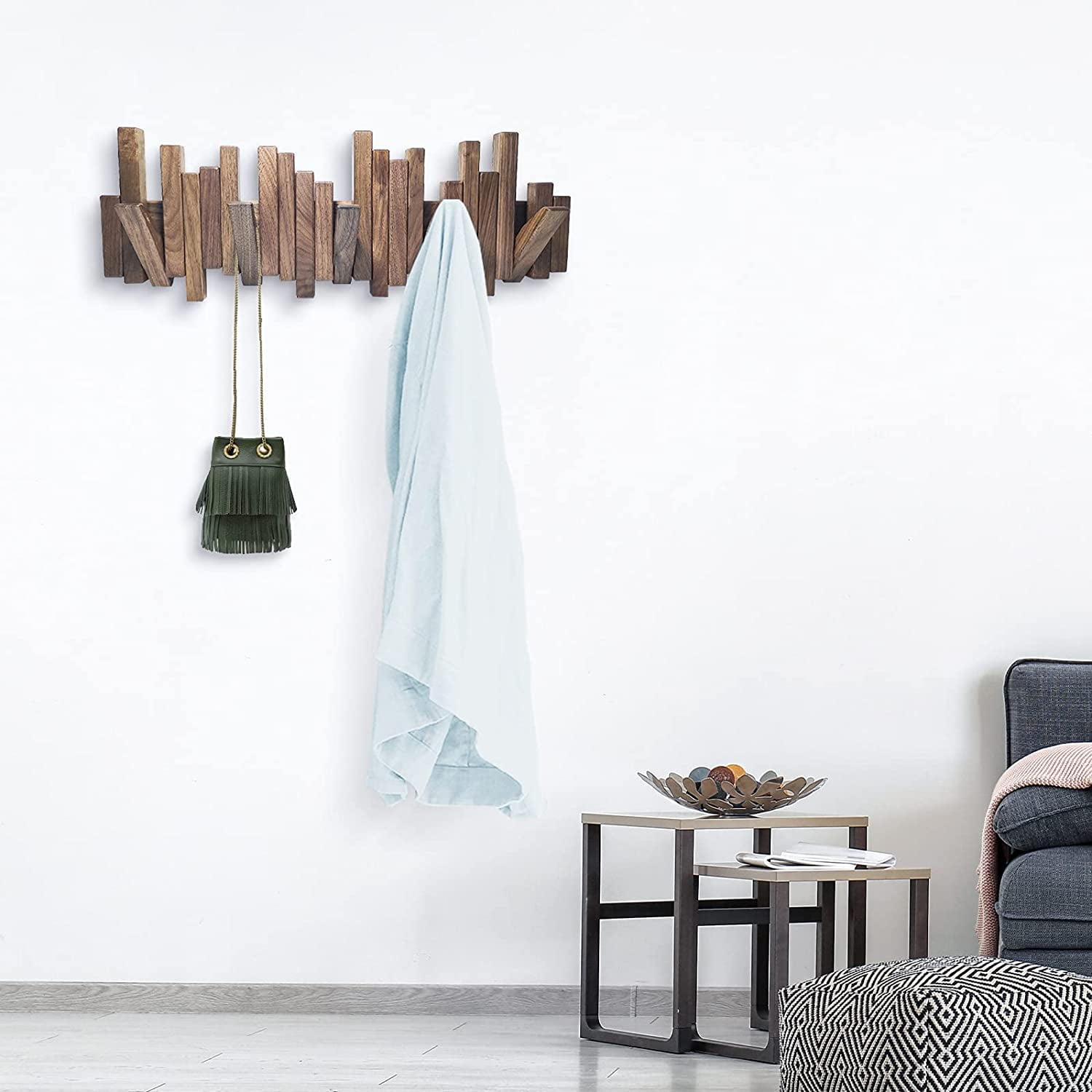 Wooden Coat Ra Wall Mounted Sticks Multi Ra Solid