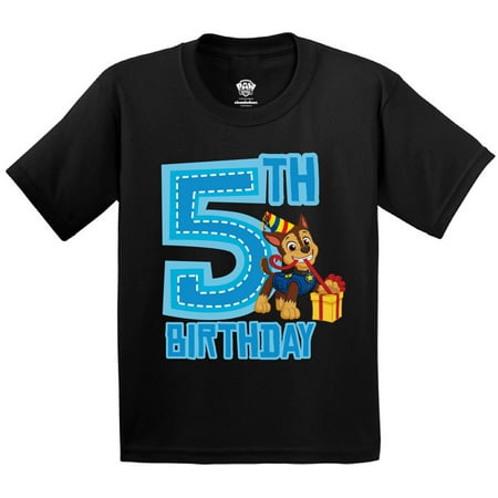 

Paw Patrol Birthday Shirt Toddler Boys for 5 Years Old Girls - Chase 5th Birthday T-shirt 5T
