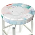 thumbnail image 3 of Easygdp Cute Elephant Bunny Flying With Balloon Easy To Install Bar Chair Cover&Cound Chair Cover&Elastic Stool Cover, Washable&Bottom With Elastic Edge - 14 Inch, 3 of 7