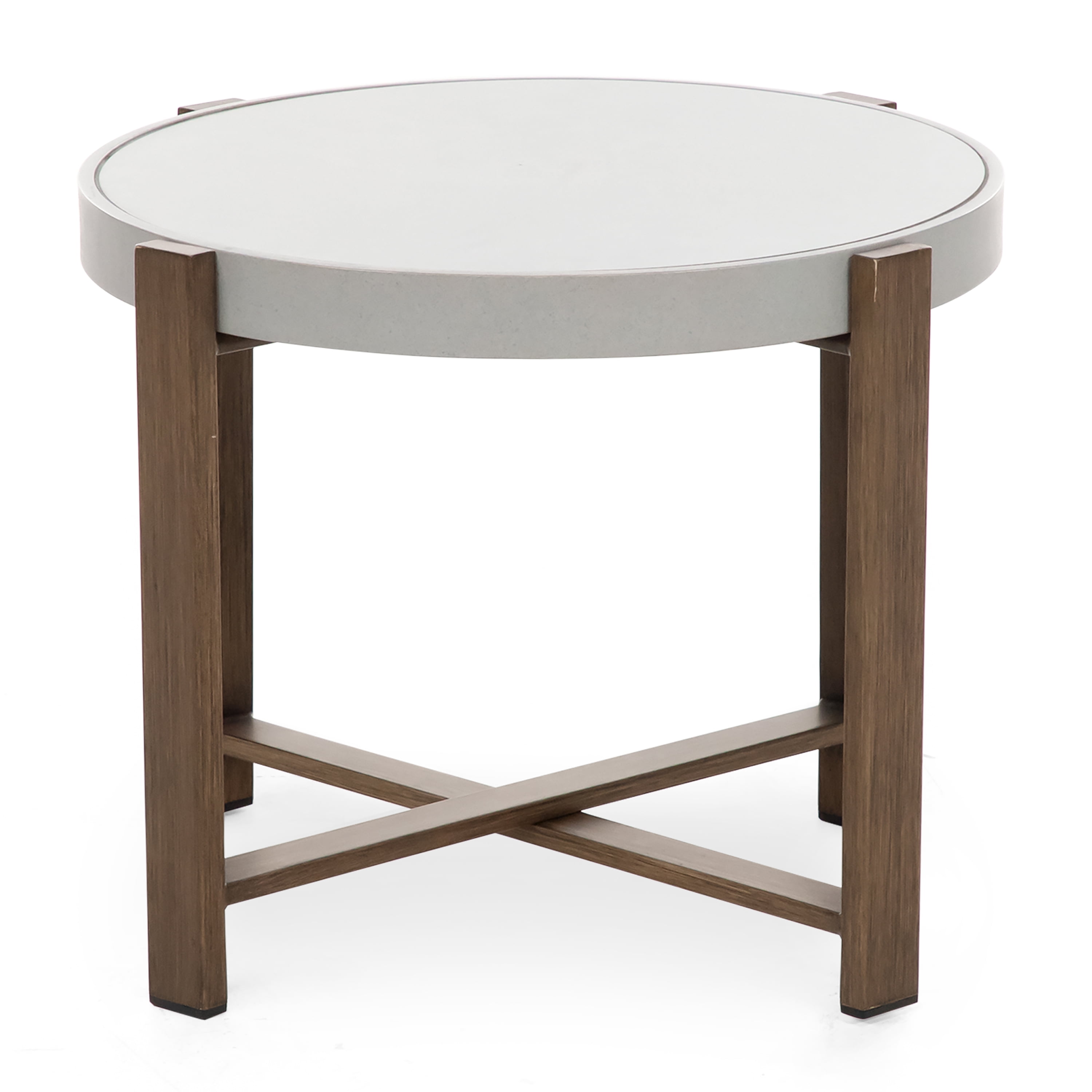 Furniture of America Drom 3-Piece Aluminum Patio Table and Chair Set, Natural and Beige