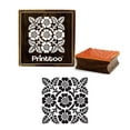 thumbnail image 1 of Printtoo Floral Pattern Square Wooden Rubber Stamp Card Making Crafting Stamps-5 x 5 Inches, 1 of 2