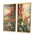thumbnail image 3 of Designart "Illustration Rétro Tulipes Rouges en Fleurs III" Art Mural Encadré Fleurs Sauvages Ensemble de 2 - Art Mural Encadré Traditionnel Rouge Ensemble de 2, 3 of 6