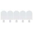 thumbnail image 1 of Tarjetas de números de asiento de medio círculo arqueado transparente acrílico, tarjeta de mesa en blanco con Base, 5 uds., 1 of 10