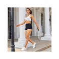 thumbnail image 4 of Women's hot pants high-waisted one-point pants, belly elastic leggings, solid color fitness pants, 4 of 6