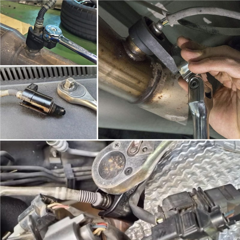 Car Tools Maintenance O2 Oxygen Sensor Removal Tool 3/8" 22MM Offset Socket Wrench