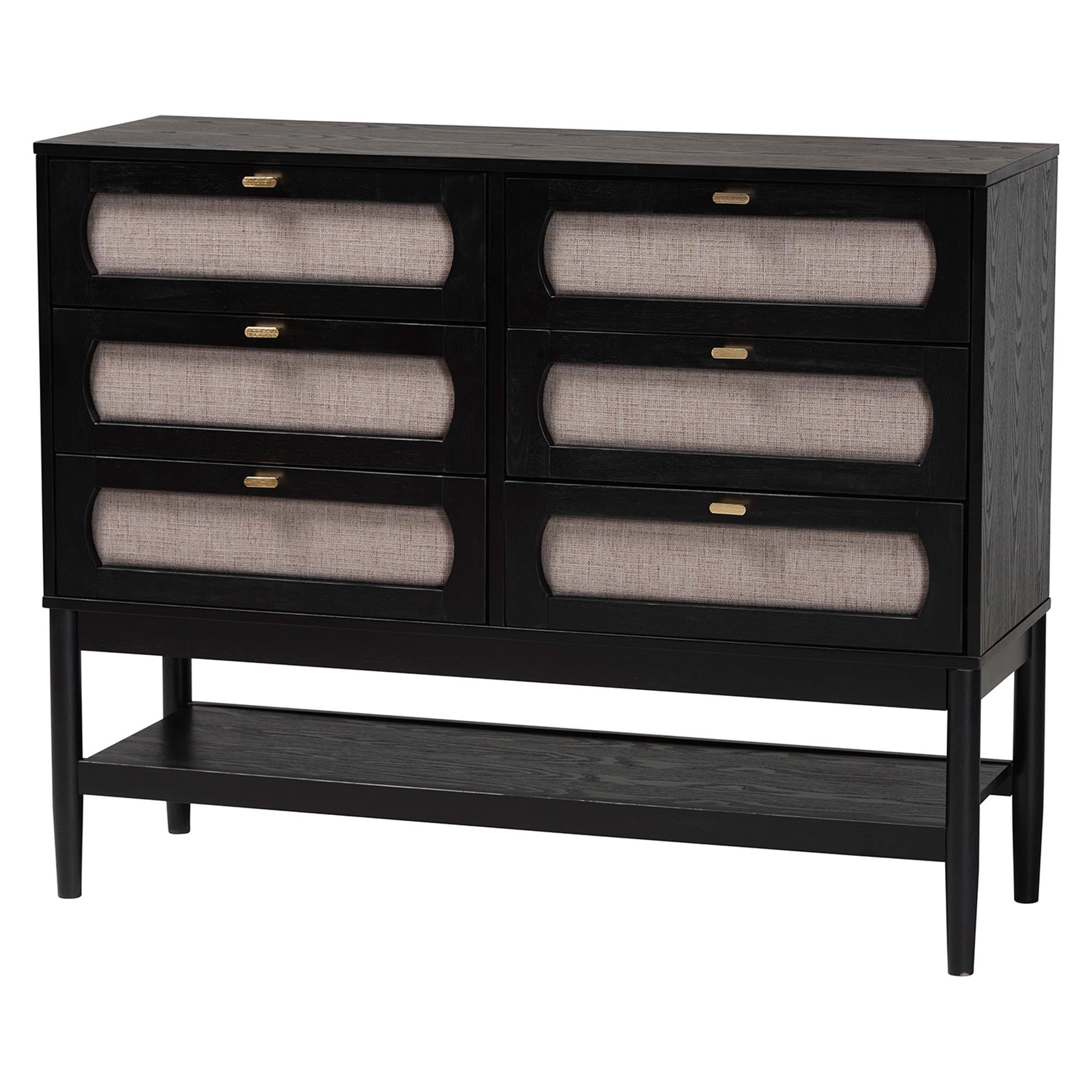Baxton Studio Florica Art-Deco Bedroom Set, Queen, Beige
