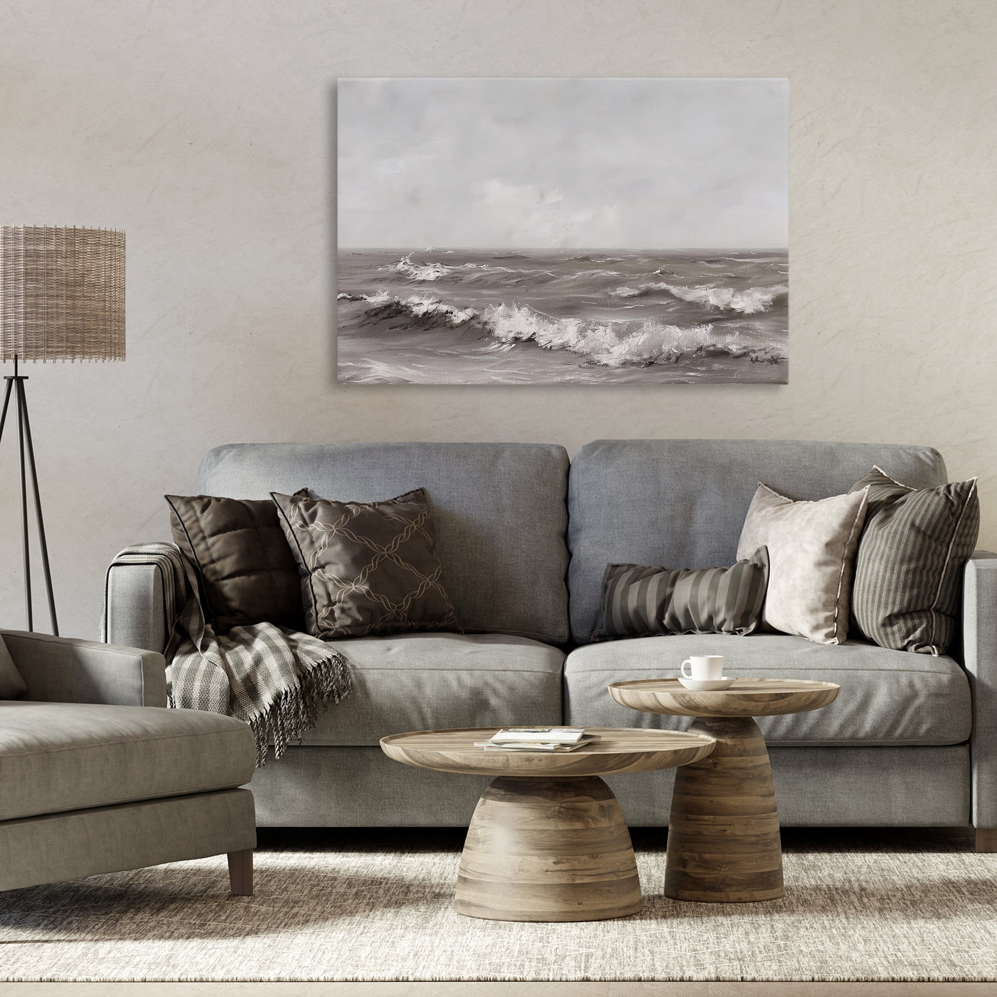 Stupell Industries Monochrome Sea Ripples Canvas Wall Art, design by Jacky Ngan