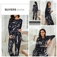 thumbnail image 4 of Women Tie Dye Pajamas Sets Long Sleeve Tops+ Pants 2 PC Loungewear Ladies Elastic Waist Comfy Sleepwear Nightwear PJ outfits with Pockets, 4 of 7