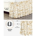 thumbnail image 3 of Ginger Pastoral Flowers Bed Skirt Queen Size 16" Drop Farmhouse Pattern Ruffled Wrap Around Bed Skirts Adjustable Elastic Bedskirt Dust Ruffle for Queen Size Bed, 3 of 7