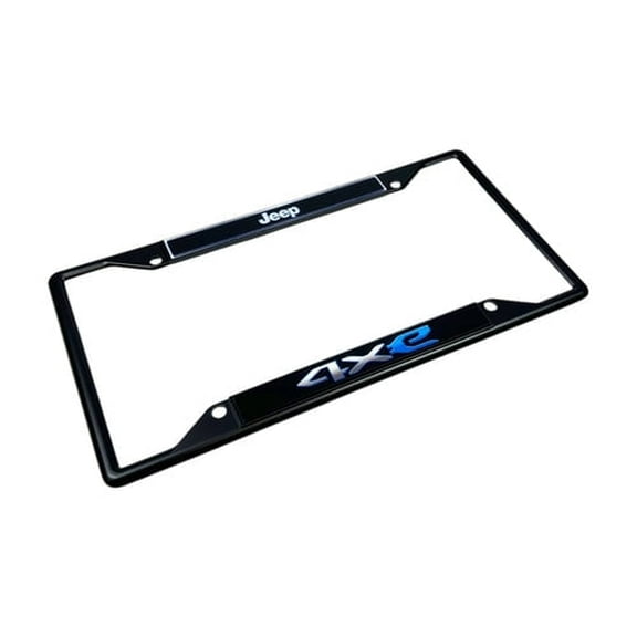 Jeep 4XE Logo High Quality Black License Plate Frame Official Licensed