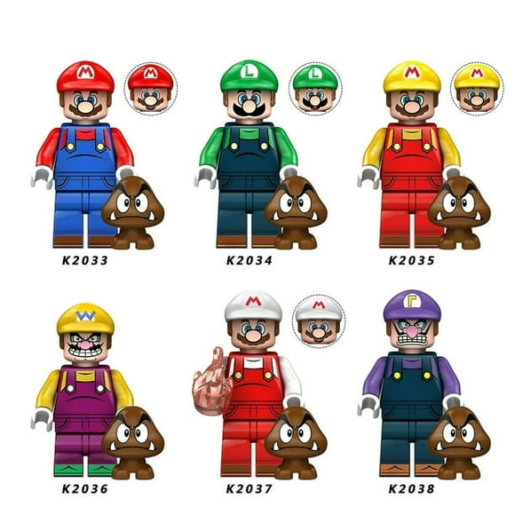 NIUBI -1mor 6-pack Super Mario Minifigures, Lego Compatible
