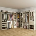 thumbnail image 2 of iSunirm 3-in-1 Walk-in Closet System, Large L Shaped Closet Organizer System with Drawers and Storage Shelves, Heavy Duty Wardrobe Closet Garment Rack, 80" Height, for Bedroom & Closet, White Oak, 2 of 8