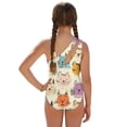 thumbnail image 3 of FUIALDOLG Cute Cats Theme Swimsuis Teenager Girl One Piece Bathing Suit with Coverups Skirt Wrap Beach Sarong Toddler Pool Swimming Clothing Quick Dry Swimming Clothing,13-14Y, 3 of 7
