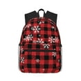 thumbnail image 1 of Disketp Red Buffalo Plaid Mochila Ligera Clásica con Múltiples Bolsillos, Mochila Casual para Hombre y Mujer, Ideal para Escuela, Trabajo y Viajes, 1 of 6