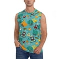 thumbnail image 3 of Uemuo Trucks And Excavators Pattern Men's Sleeveless T-Shirt,Muscle Athletic Tank Top, Moisture-wicking Quick-dry Breathable Classic Tee Top for Gym Run Outdoor Sports-, 3 of 8