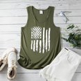 thumbnail image 5 of Pimfylm Summer Tank Top for Women 4th of July Outfits for Women American Flag Printed Casual Summer Blouse(Army Green,M), 5 of 5