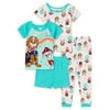 Paw Patrol Toddler Girl Snug Fit Cotton Short Sleeve Pajamas, 4-Piece Set 12M-5T