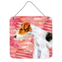 Fox Terrier Love Wall or Door Hanging Prints Red