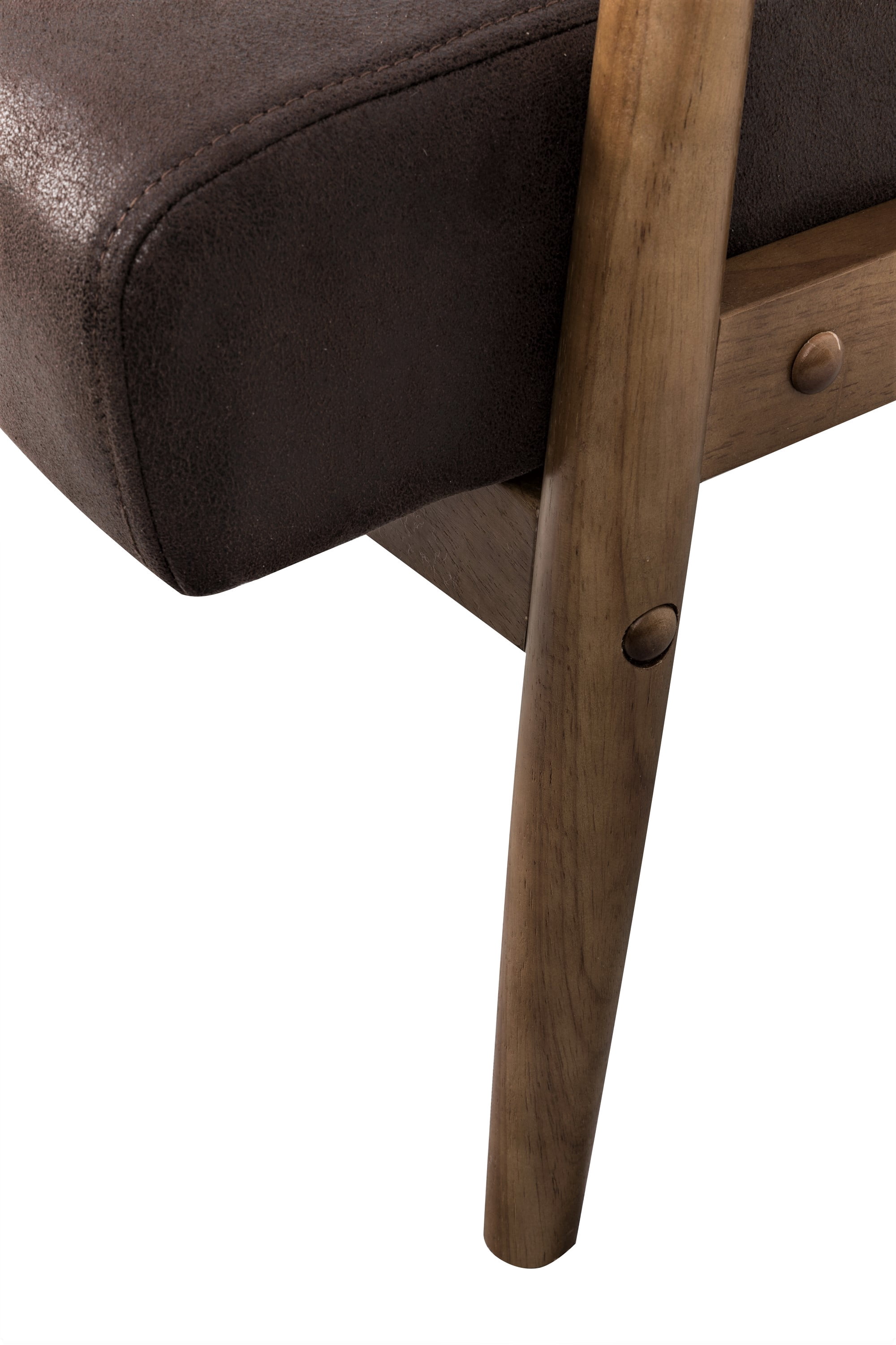 Mintazer Mid-Century Modern Leather-Look Accent Chair, Armchair for Living Room Bedroom, Brown