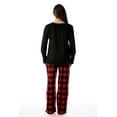 thumbnail image 4 of Just Love Ultra-Soft Womens Pajama Pant Set with Nightgown & Matching Socks  Luxurious Sleepwear (Buffalo Plaid Red Black, Small), 4 of 4