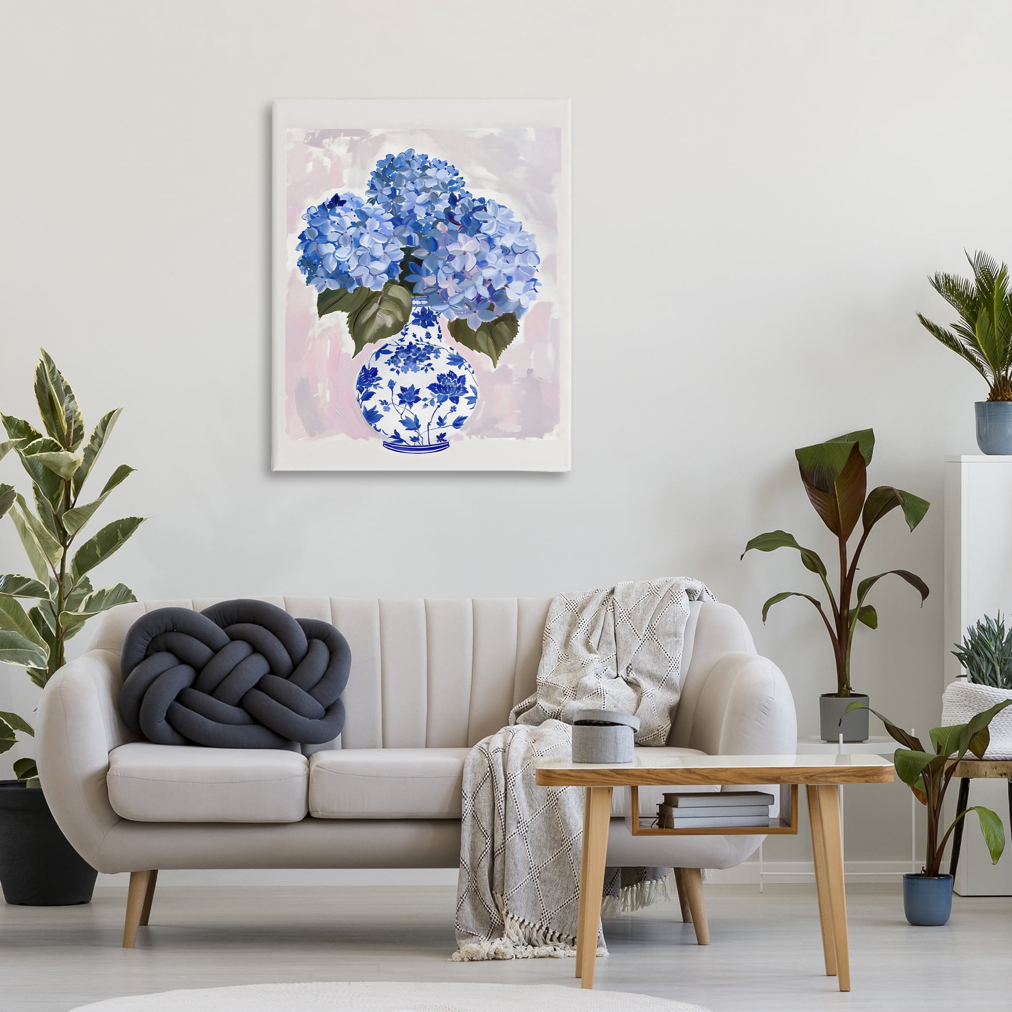 Stupell Industries Blue Hydrangea in Porcelain Vase Canvas Wall Art, design by The Prints Vibe