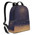 thumbnail image 2 of Lsque Gold Black Glitter Pattern Backpack – School Travel Canvas Daypack with Ergonomic Padded Straps, Multiple Compartments & Leather Handle, 2 of 5