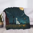 thumbnail image 3 of Naloa Farm Dog Duck Moonlight Flannel Fleece Throw Blanket for Bed Couch, Thick Blanket - All Seasons Suitable for Women, Men and Kids-80"x60", 3 of 6