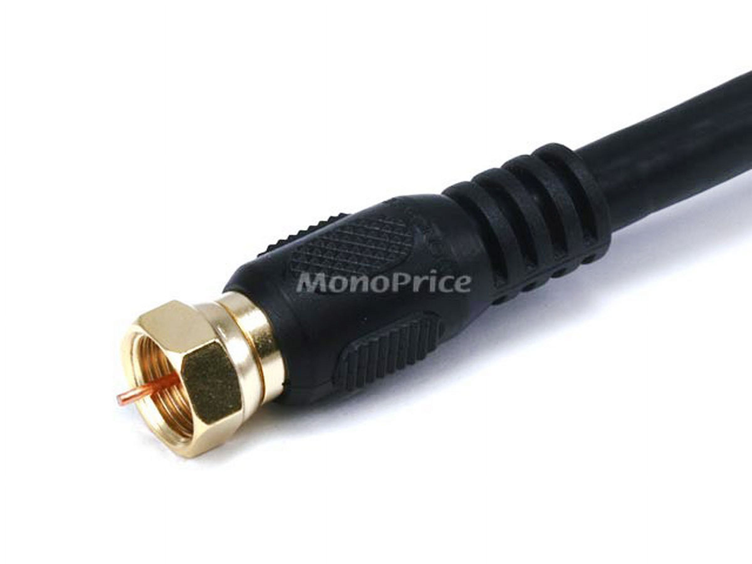 Monoprice 100' CL2 Quad Shielded RG6 F Type 18AWG Coaxial Cable Black 103035 - image 2 of 2