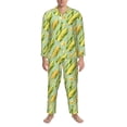 thumbnail image 3 of Kdxio Fresh Sweet Corn Men’s Pajama Set Pajamas For Men 2 Piece PJ Set with Men Pajama Pants and Long Sleeve T-Shirt Lounge Set-Large, 3 of 7