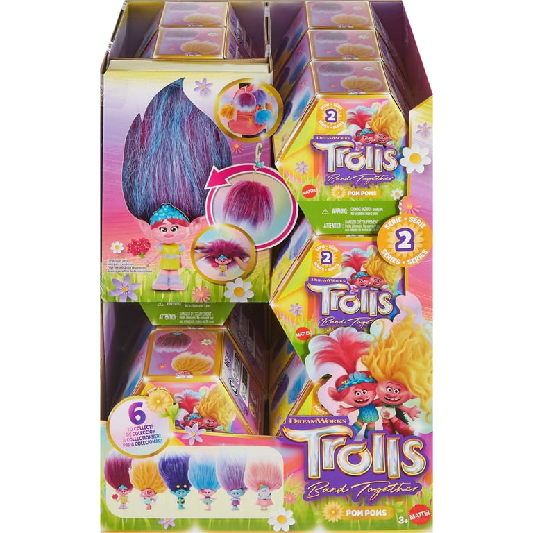 リズメロ チャーム DreamWorks Trolls Band Together Rainbow Pom Poms Keychains with
