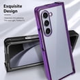 thumbnail image 3 of for Samsung Galaxy Z Fold 5 Case Plating Frame Electroplate Clear Luxury Elegant Case Camera Protector Soft TPU Shockproof Protective 3 PCS Anti-Skid Galaxy Z Fold 5 Case -Purple, 3 of 12