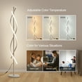 thumbnail image 5 of LED Spiral Floor Lamp 60 Inch Modern Floor Lamps Dimmable White Standing Lamp 34W Contemporary Floor Lamps for Living Room Bedroom Kitchen Office, 5 of 7