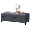 thumbnail image 4 of Sobaniilo 45” Hinged Storage Ottoman Bench, Entryway Bench, Storage Chest, Foot Rest Stool for Living Room, Bedroom (Blue Gray), 4 of 9