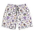thumbnail image 3 of Uemuo Lavender Flowers Pattern Men's Swim Trunks Hawaiian Beach Bathing Suit Swimsuits Beach Quick-Dry Shorts with Pockets-, 3 of 9