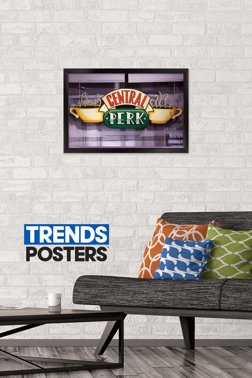 Friends - Central Perk Wall Poster, 14.725" x 22.375", Framed