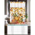 thumbnail image 6 of No Hook Cloth Fabric Shower Curtain with Snap in Liner, Thanksgiving Waterproof Shower Curtains Set with See Through Top Window, Orange Green Pumpkin Fall Maple Leaves Bath Curtains Shower 66"x72", 6 of 6