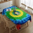 thumbnail image 2 of Colorful Tie Dye Circle Pattern Rectangle Tablecloth 60"x84",Waterproof Polyester Rectangle Table Cloth, Wipeable Spillproof Polyester Tablecloth for Dining, Camping, Indoor and Outdoor, 2 of 5